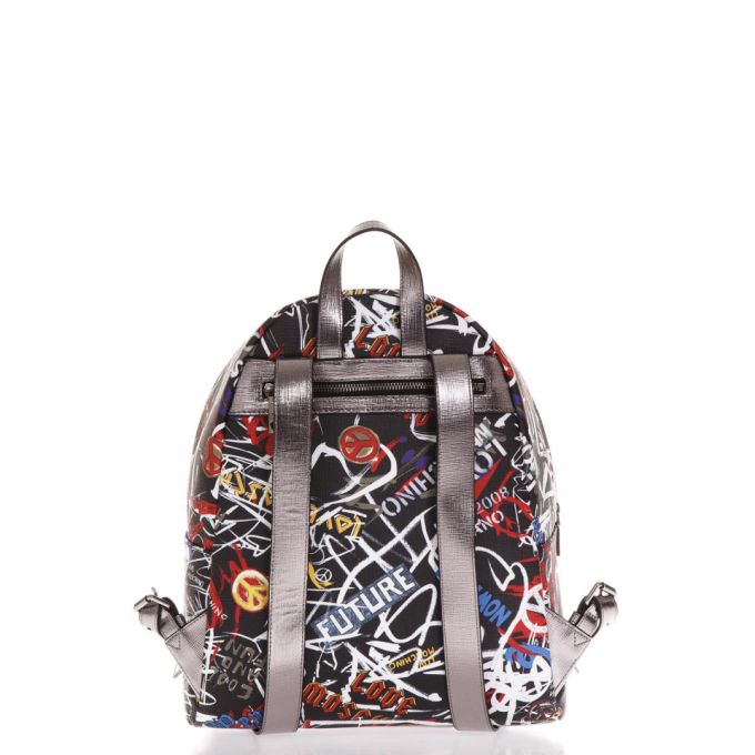 Love Moschino Black Faux Leather Backpack With Logo展示图
