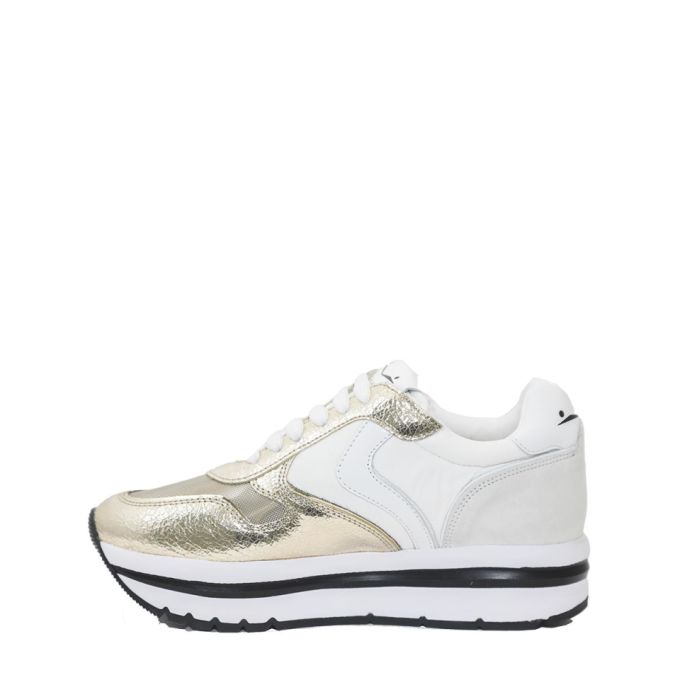 Voile Blanche - Leather And Fabric Sneakers "may"展示图