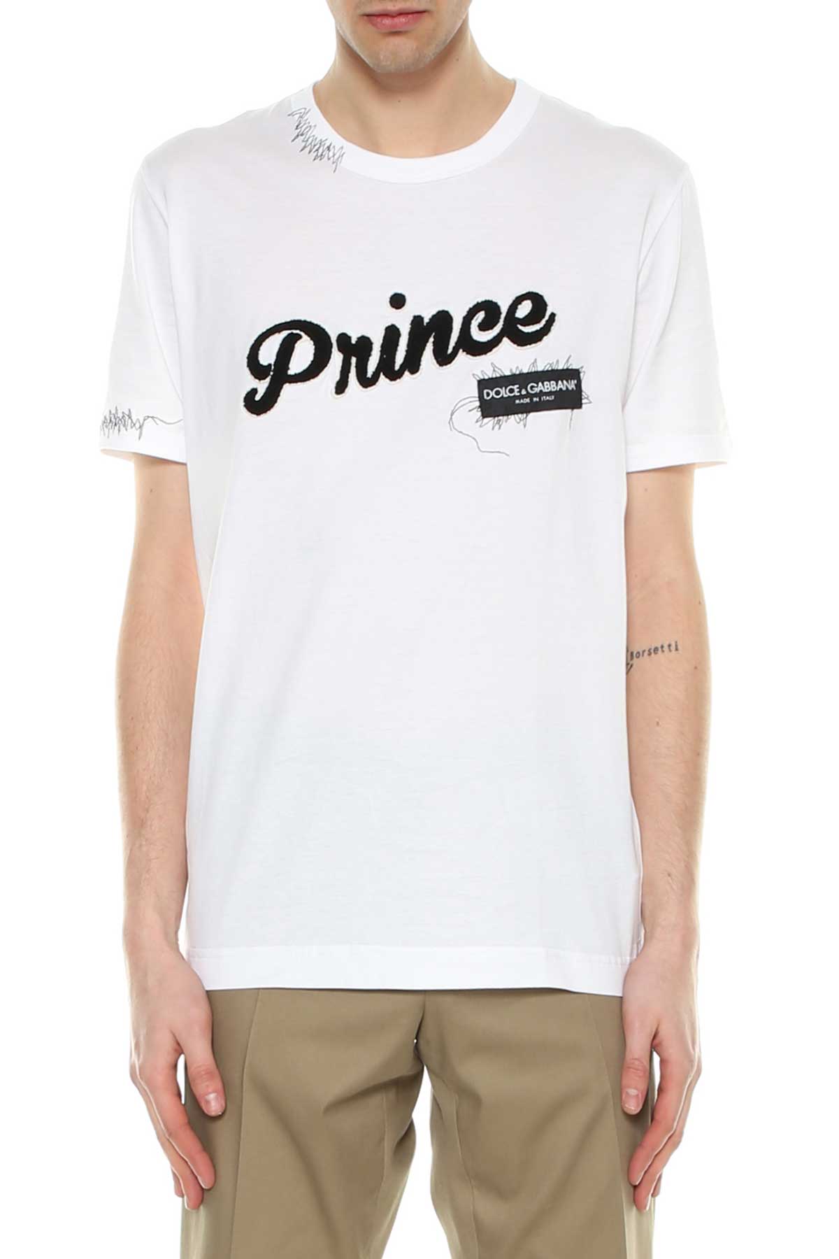 Shop Dolce & Gabbana Prince T-shirt In Bianco Ottico