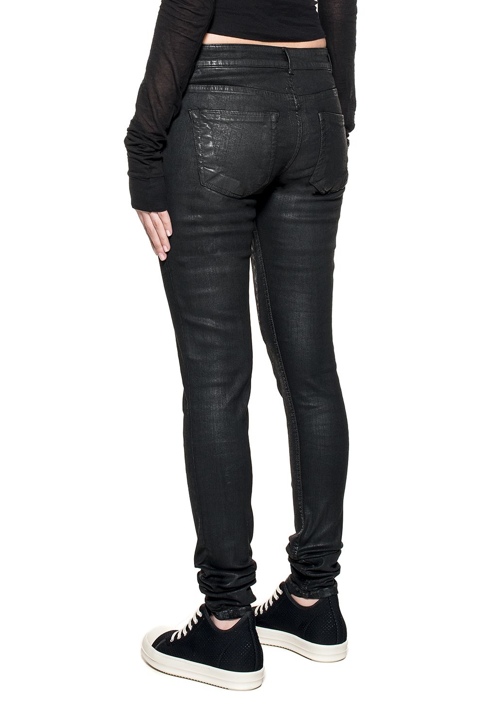 Black Detroit Waxed Denim Jeans from DRKSHDW