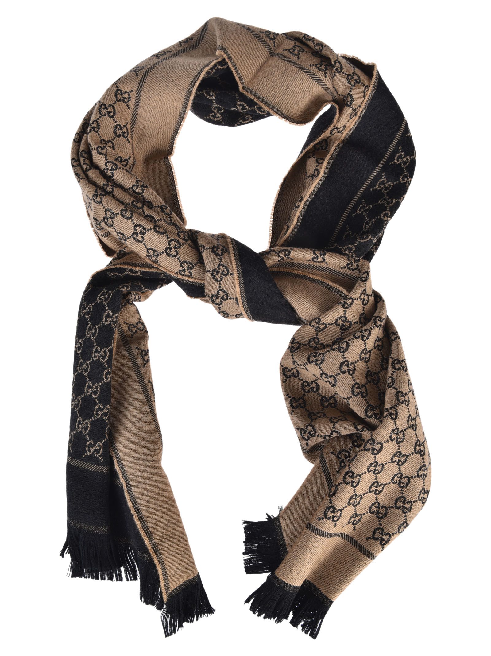 Gucci - Gucci Monogram Scarf - Nero beige, Men's Scarves | Italist