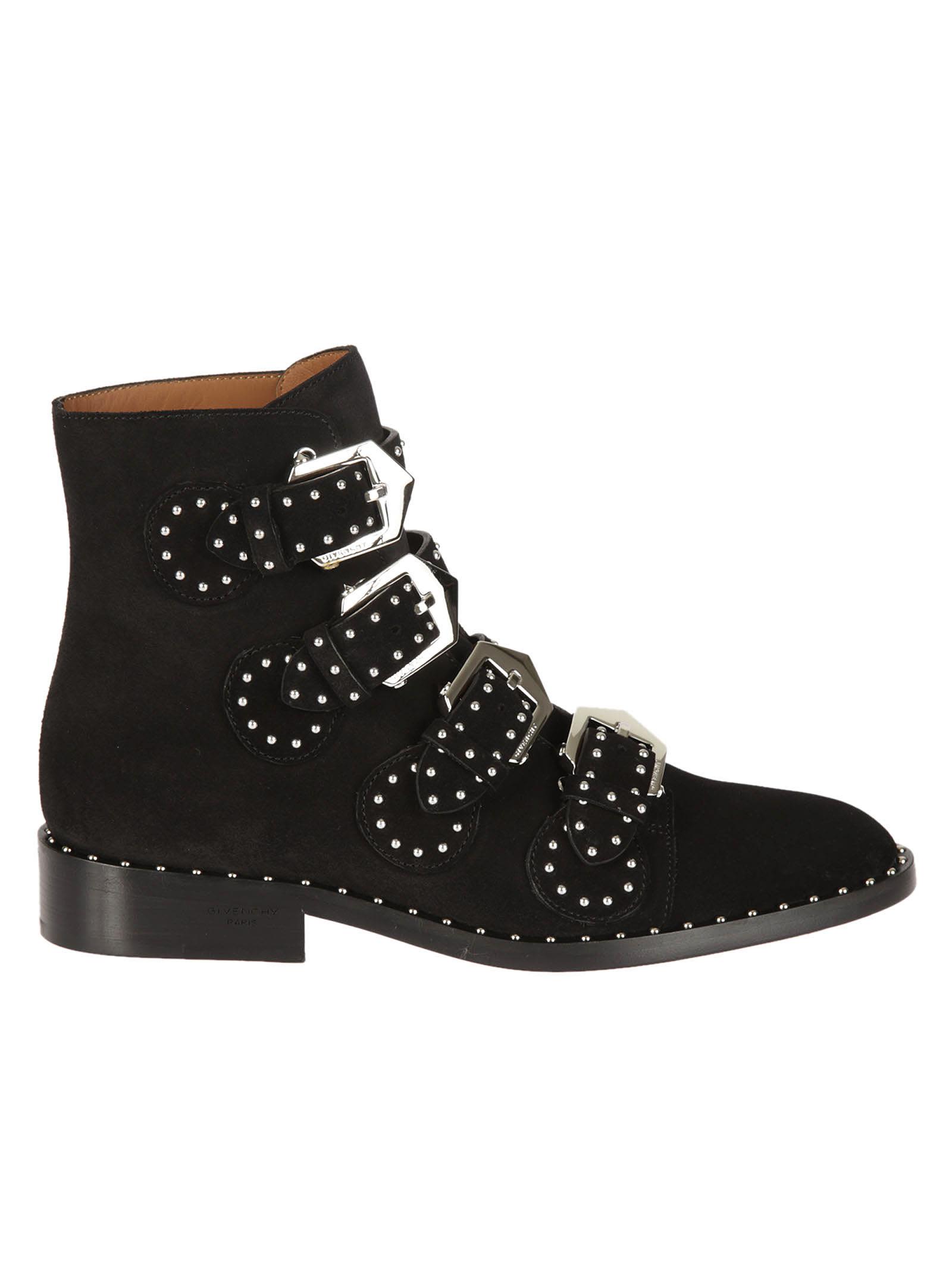 Givenchy - Givenchy Studded Buckled Boots - Black, Women's Boots | Italist