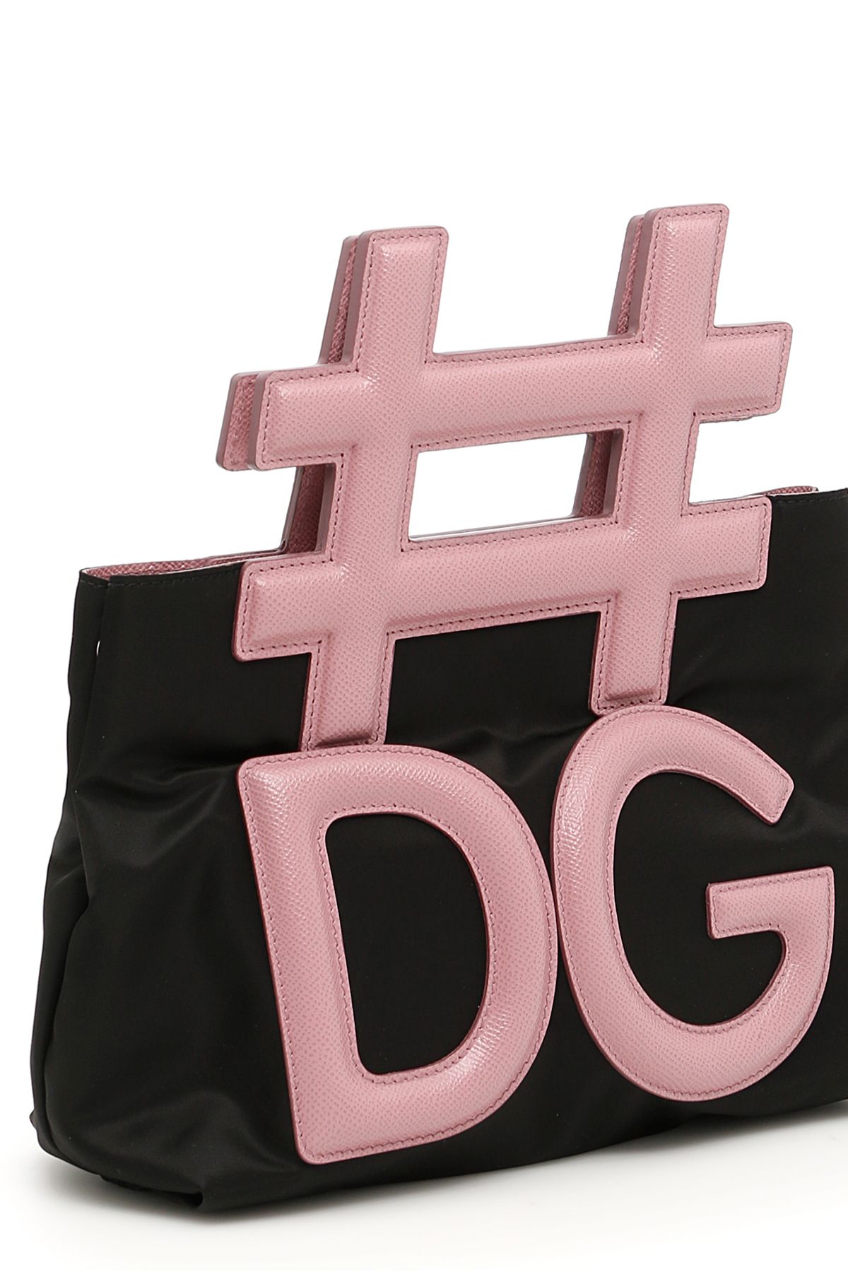 logo nylon and leather bag