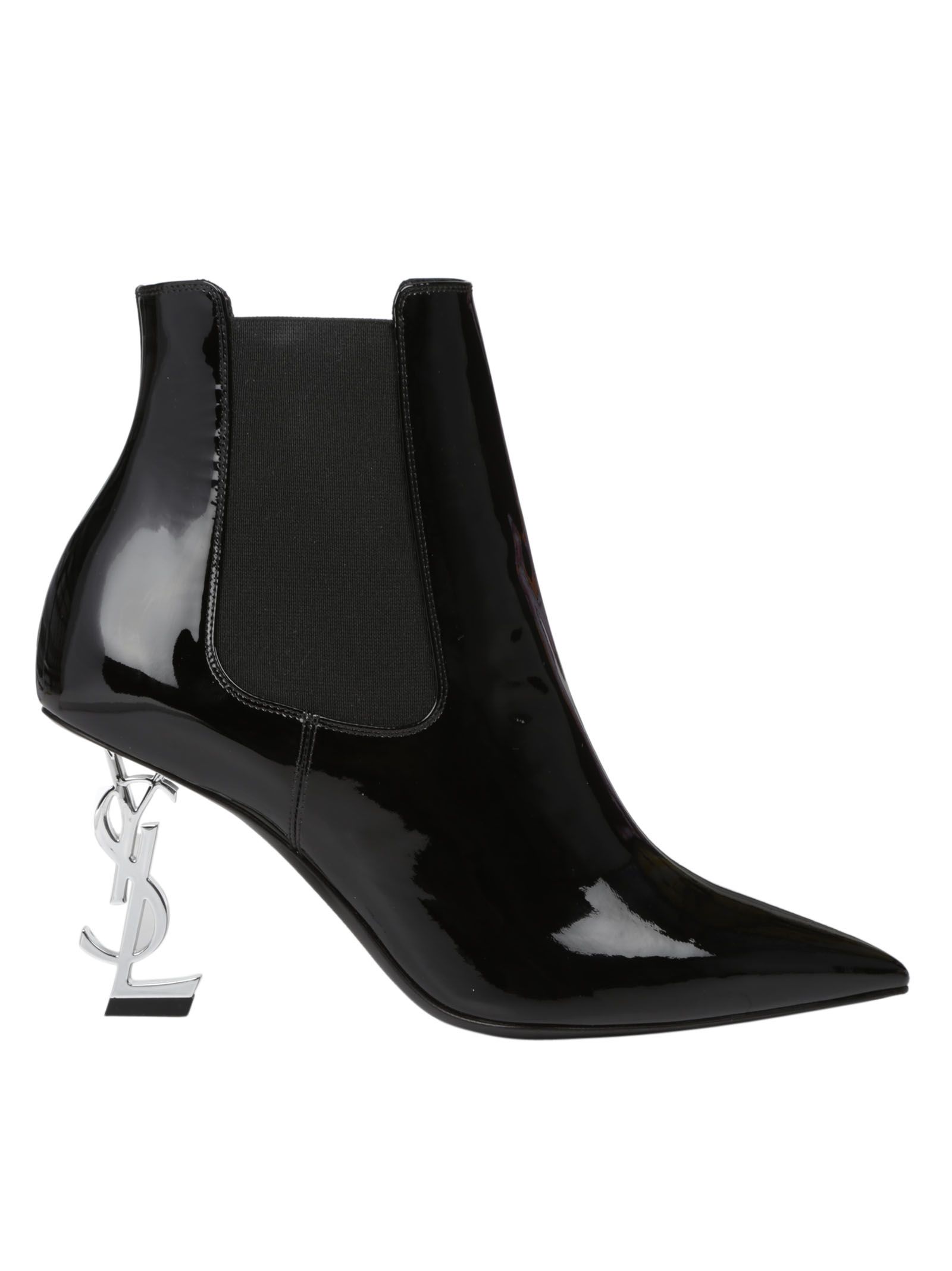 Saint Laurent Opyum Bootie In Patent Leather With Black Heel | ModeSens