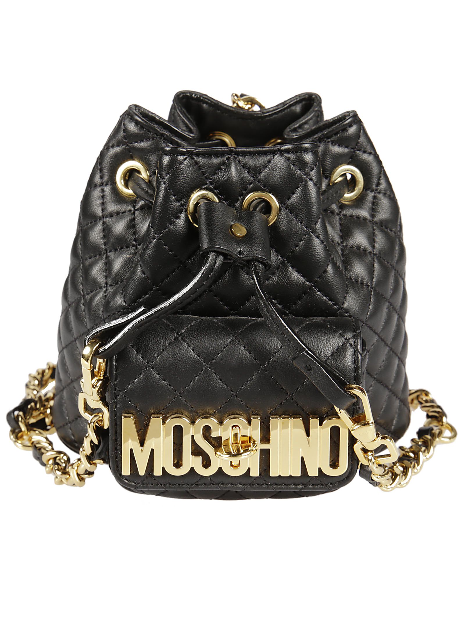 Moschino - Moschino Quilted Bucket Bag - Black, Women&#39;s Shoulder Bags | Italist