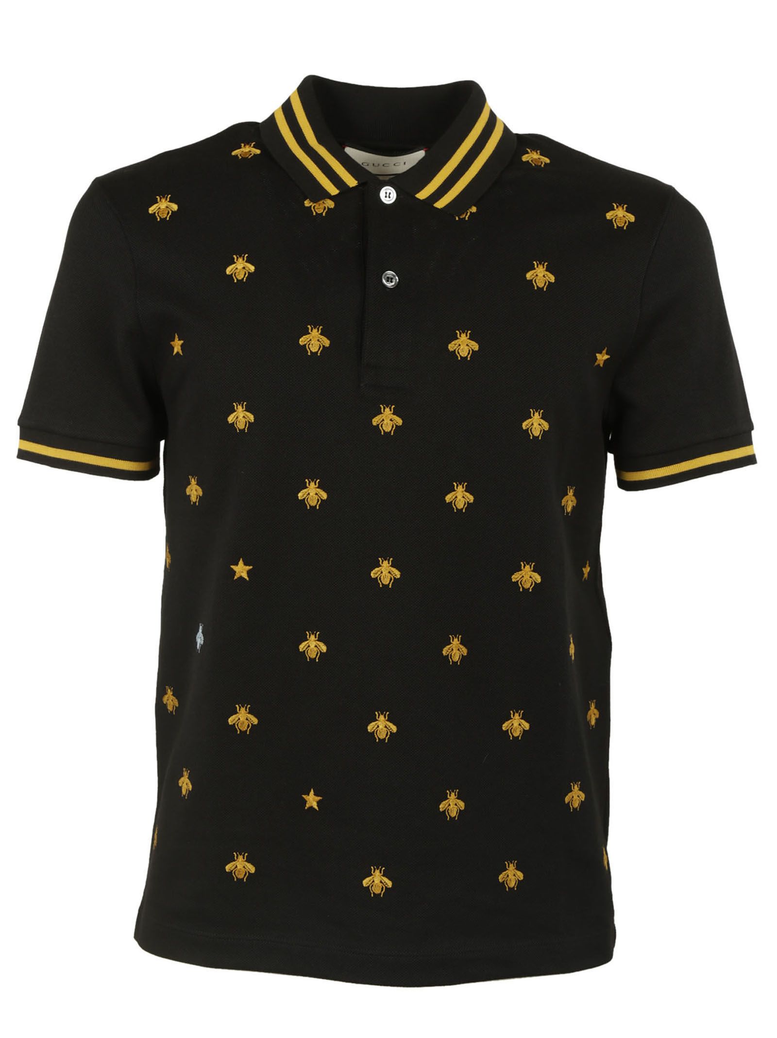 Gucci - Gucci Cotton with Bees Polo Shirt - Black, Men's Polo Shirts | Italist