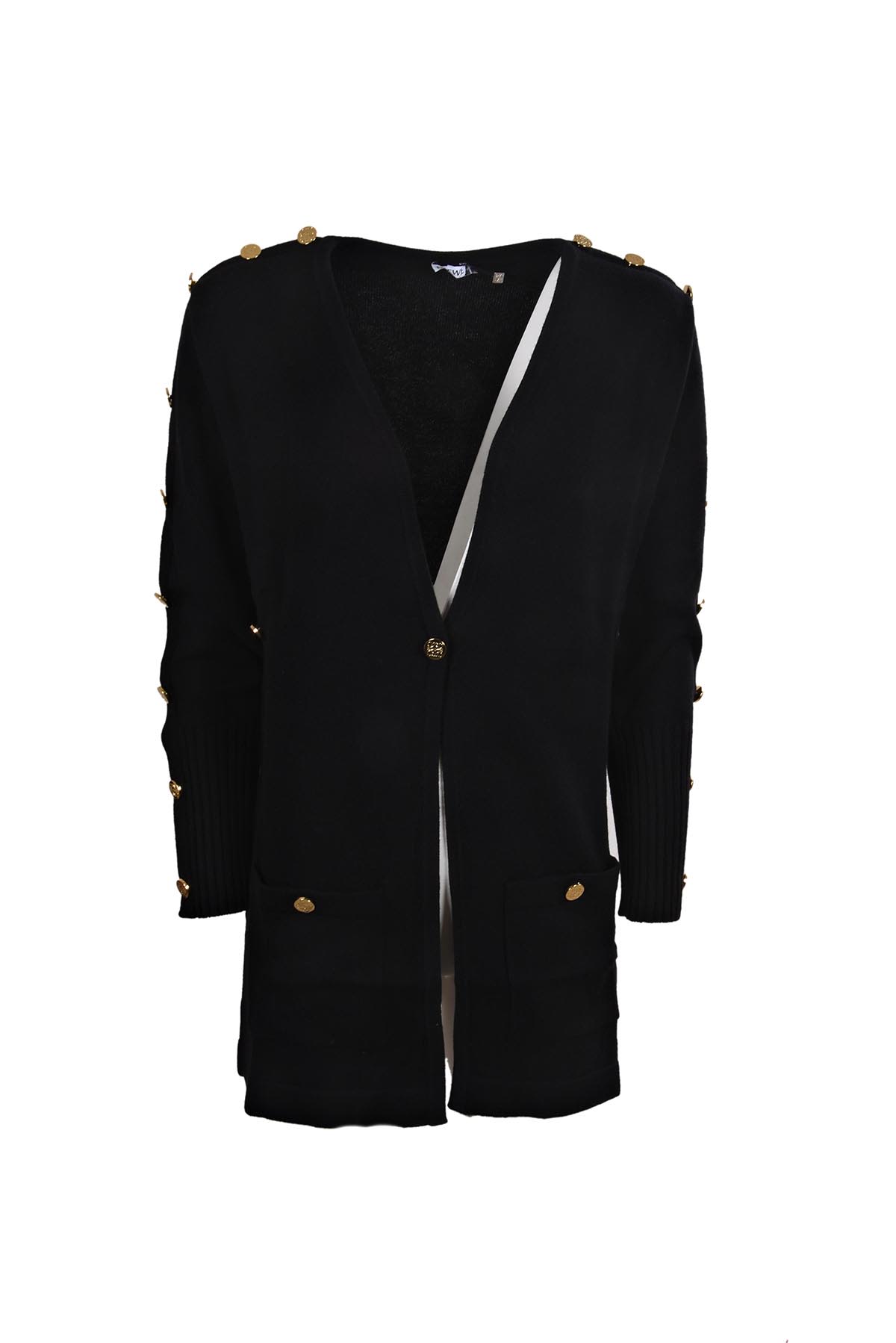 Loewe Button Detail Wool Cardigan In Black | ModeSens
