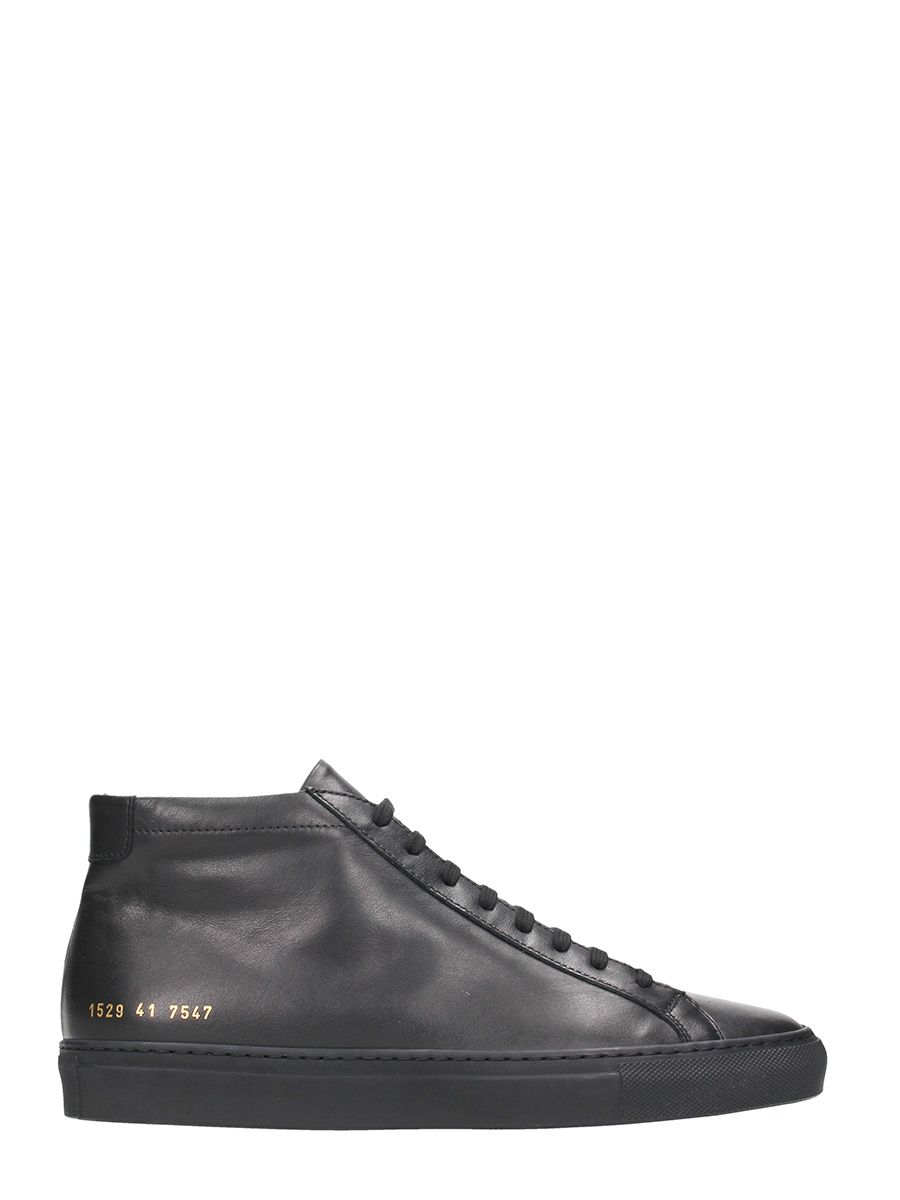COMMON PROJECTS Original Achilles Mid Black Leather Sneakers | ModeSens