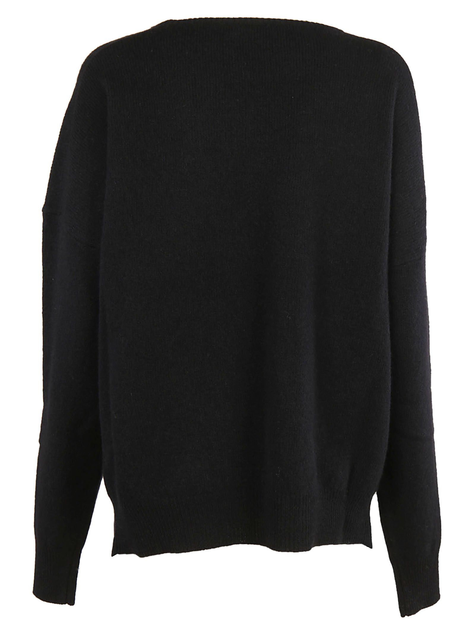 Barena - Barena Round Neck Baggy Sweater - Black, Women's Sweaters ...