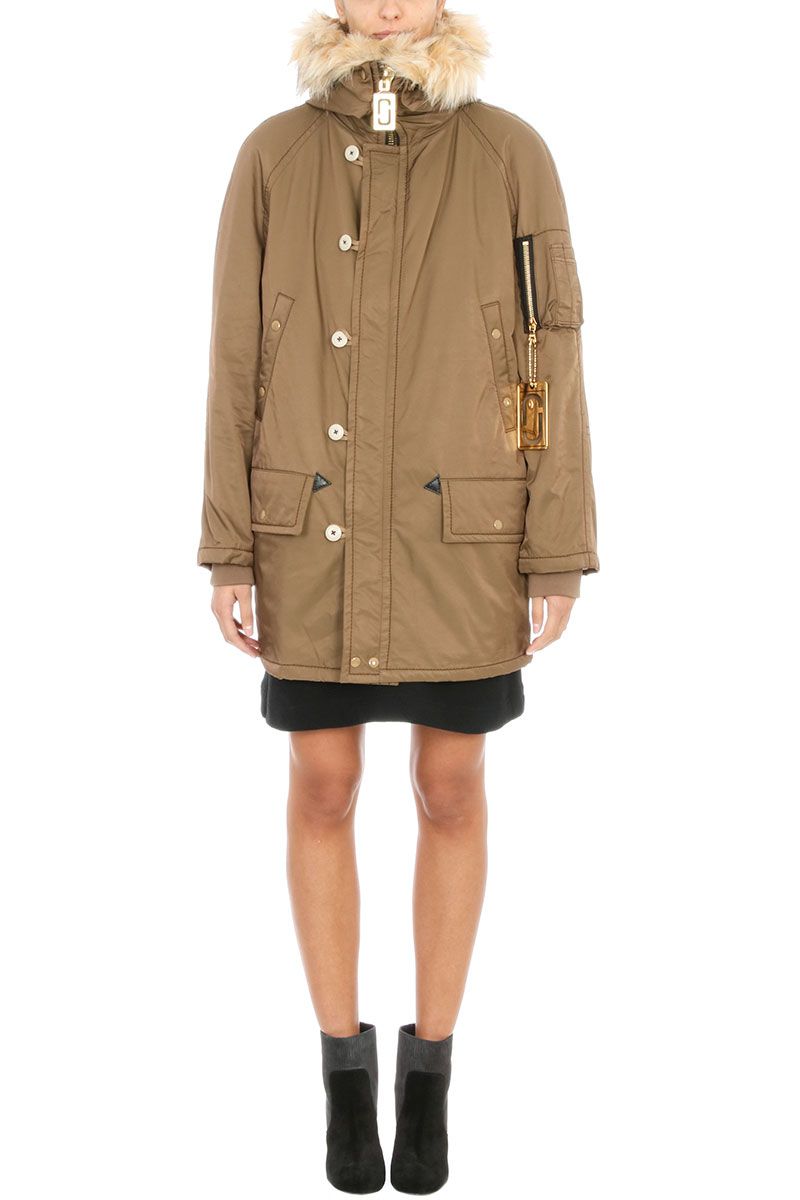 parka coat with faux fur trim