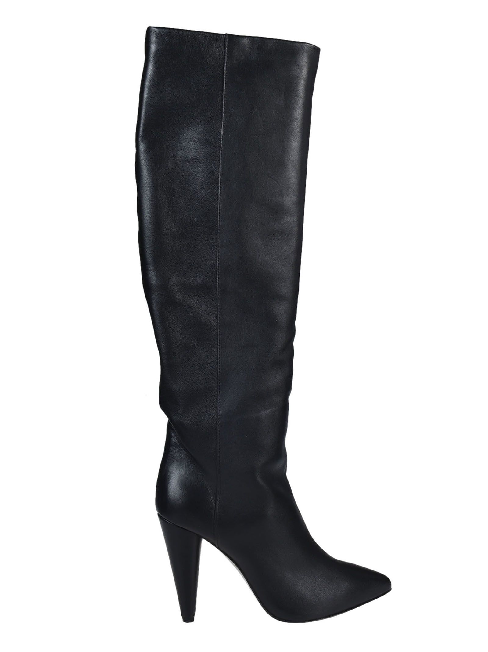 Erika Cavallini - Erika Cavallini Cone Heel Over-The-Knee Boots - Black ...