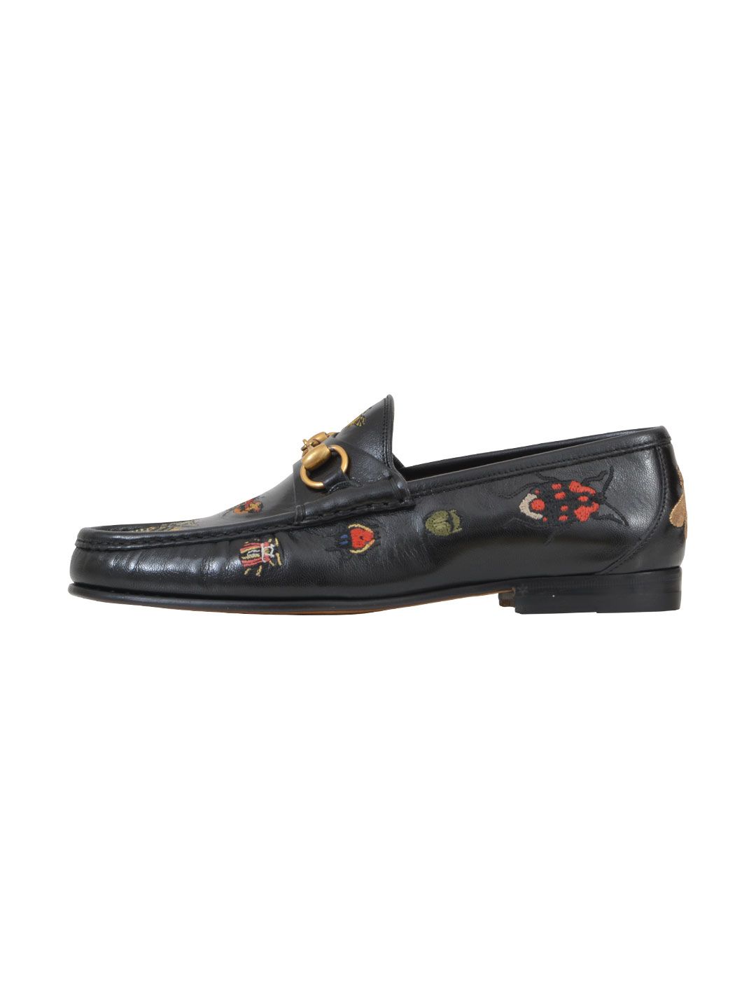 GUCCI ROOS INSECT MOTIF LEATHER MOCCASINLOAFERS, BLACK | ModeSens