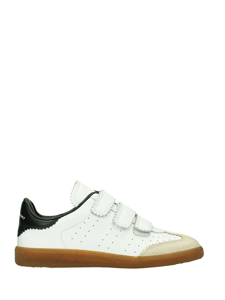 ISABEL MARANT Beth Suede-Trimmed Leather Sneakers in Stripe | ModeSens