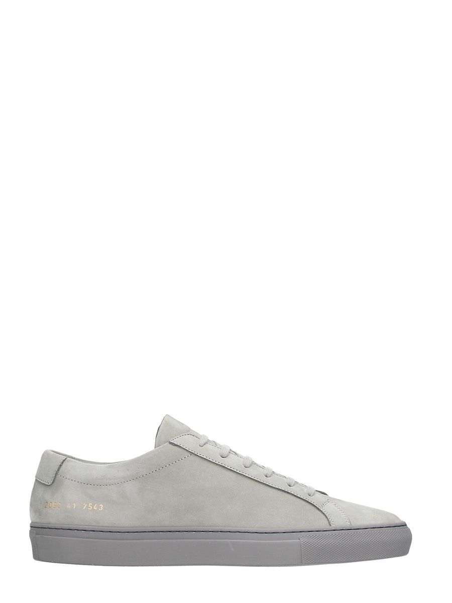 COMMON PROJECTS Grey Nubuck Original Achilles Low Sneakers | ModeSens