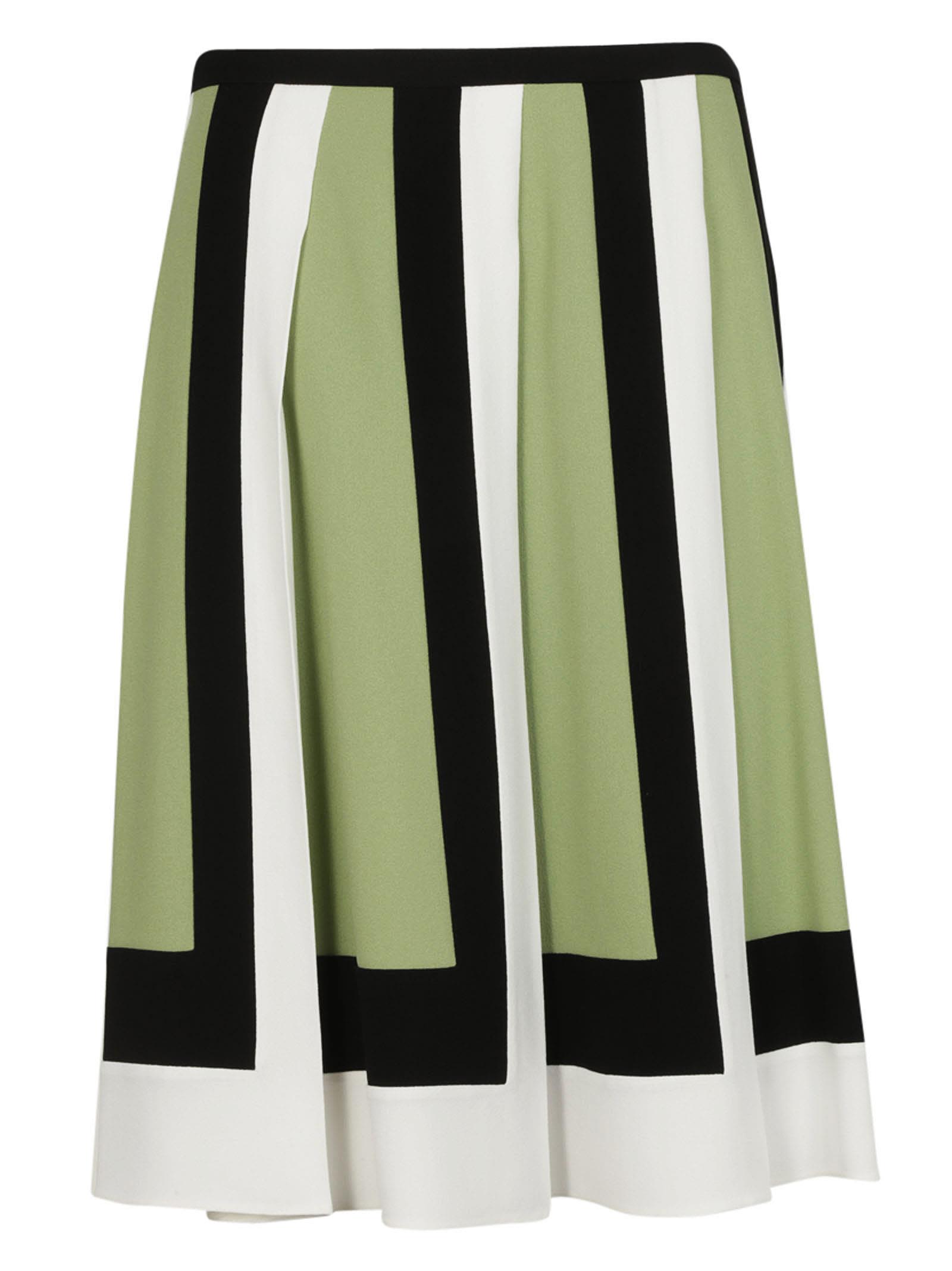 Valentino Colorblock-Pleated Crepe Skirt, Multi | ModeSens
