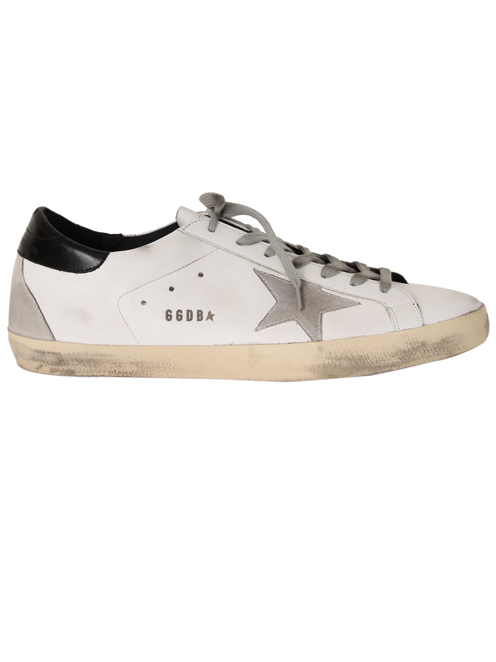 GOLDEN GOOSE Super Star Distressed Leather And Suede Sneakers in White ...