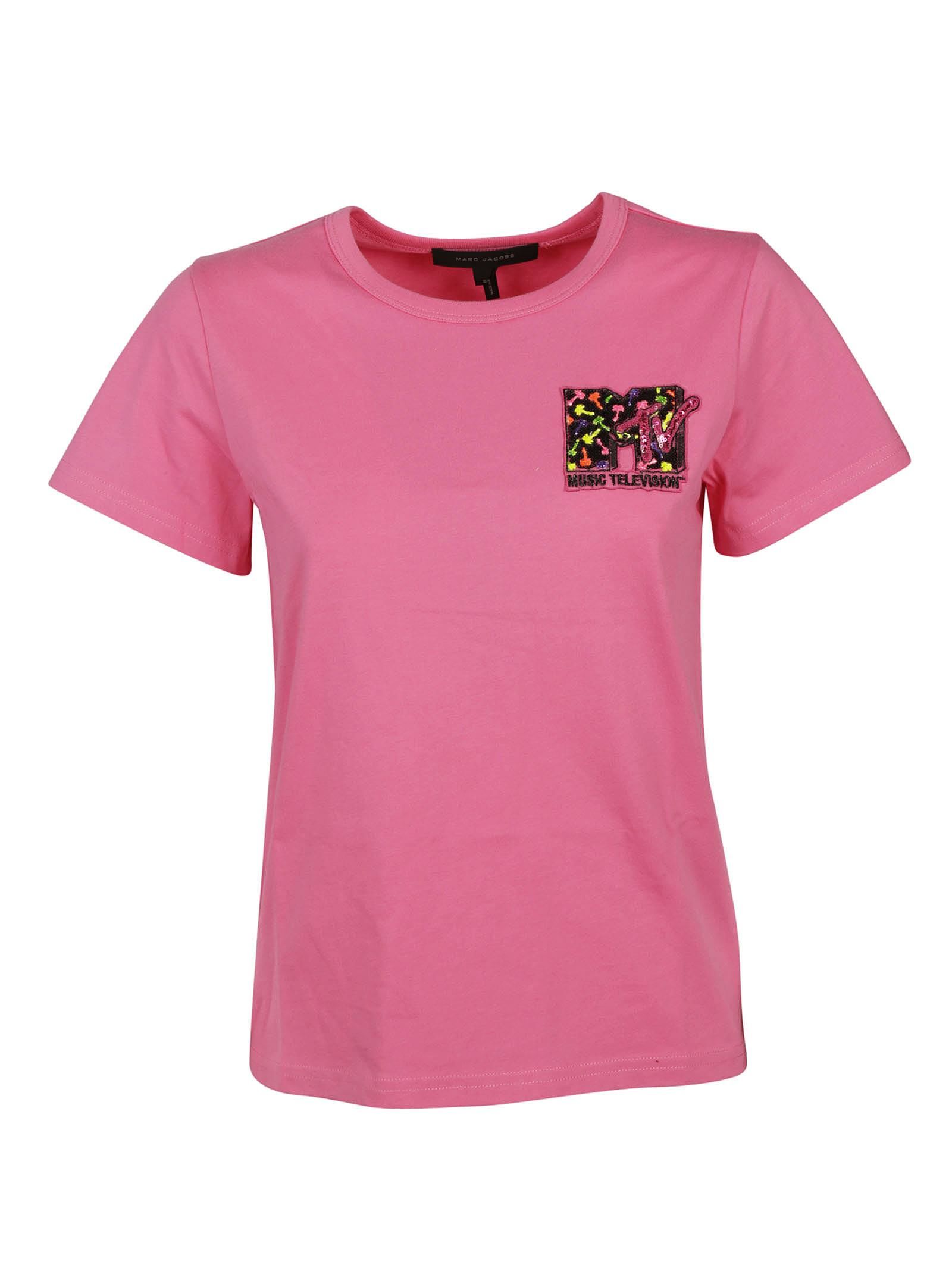 pink and white marc jacobs shirt