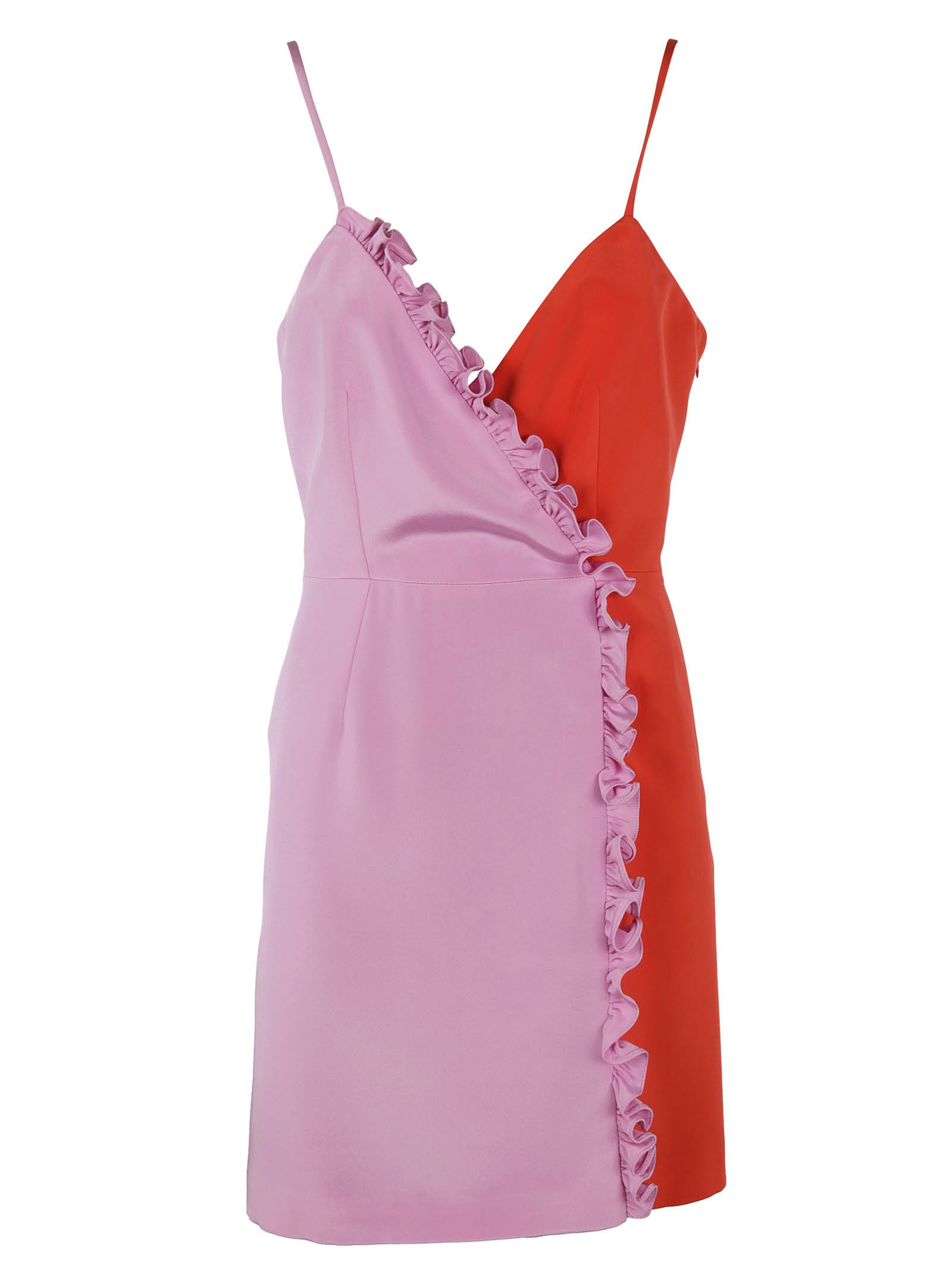FAUSTO PUGLISI Ruffled Silk Satin Mini Dress, Purple | ModeSens