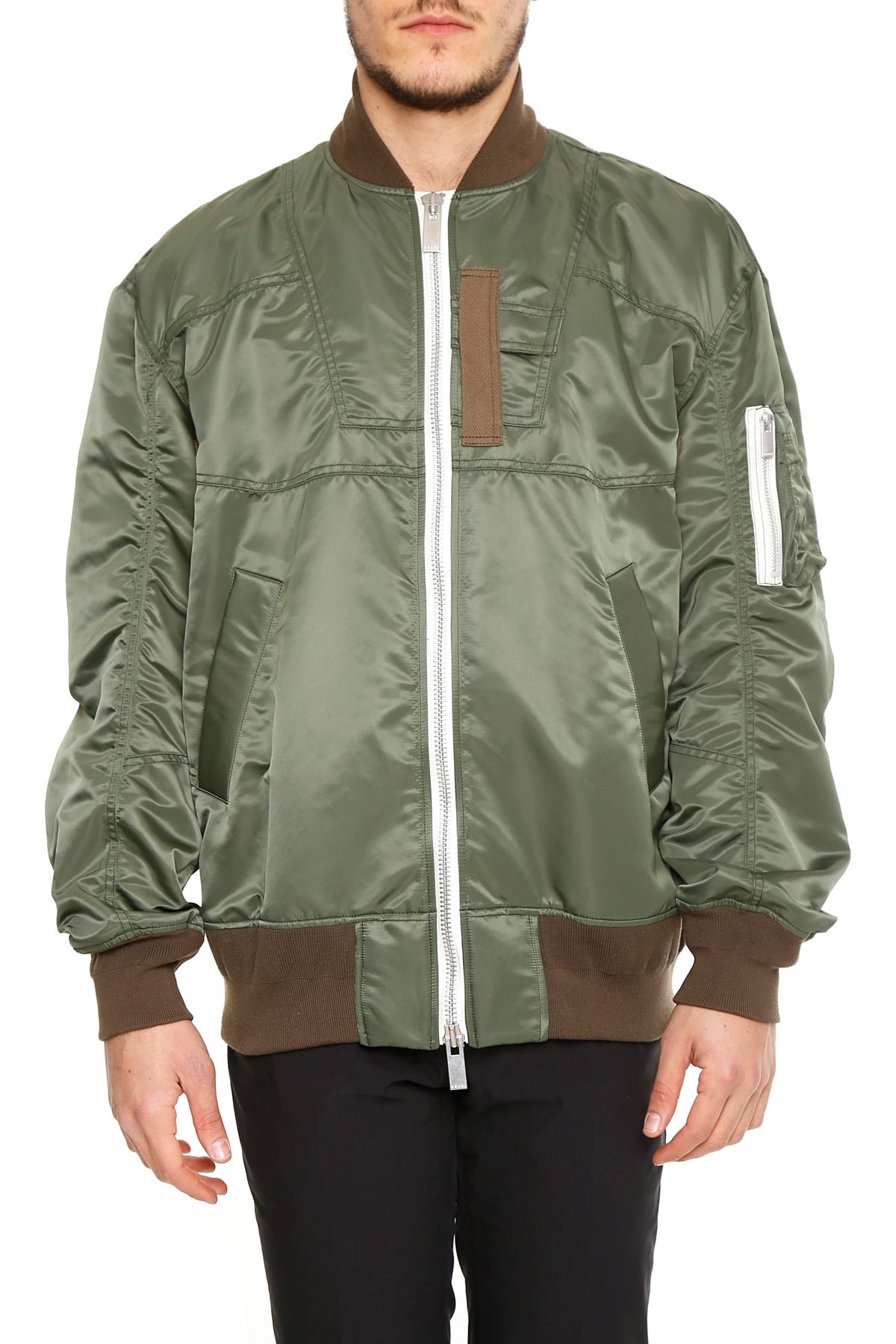 Sacai Green Nylon Jacket | ModeSens