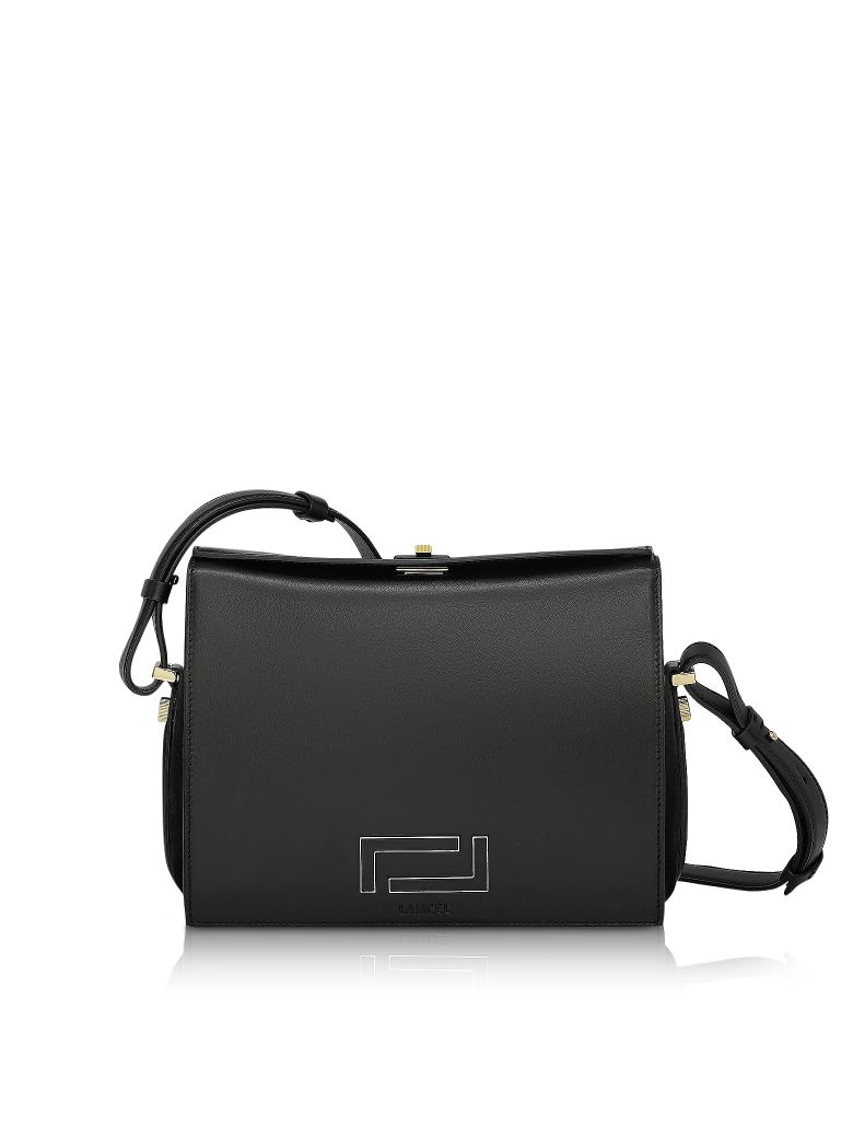Lancel PIA BLACK SMOOTH LEATHER AND SUEDE CROSSBODY BAG
