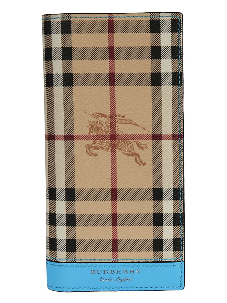 blue burberry wallet