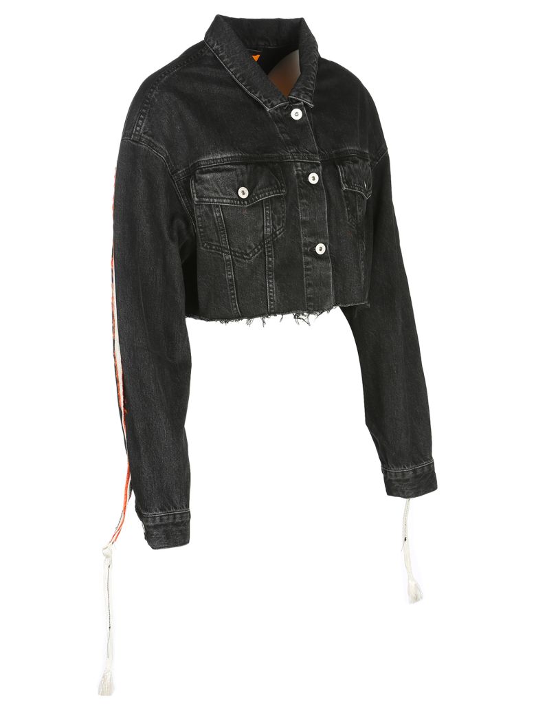 HERON PRESTON Heron Preston Crop  Denim Jaket  BLACK 