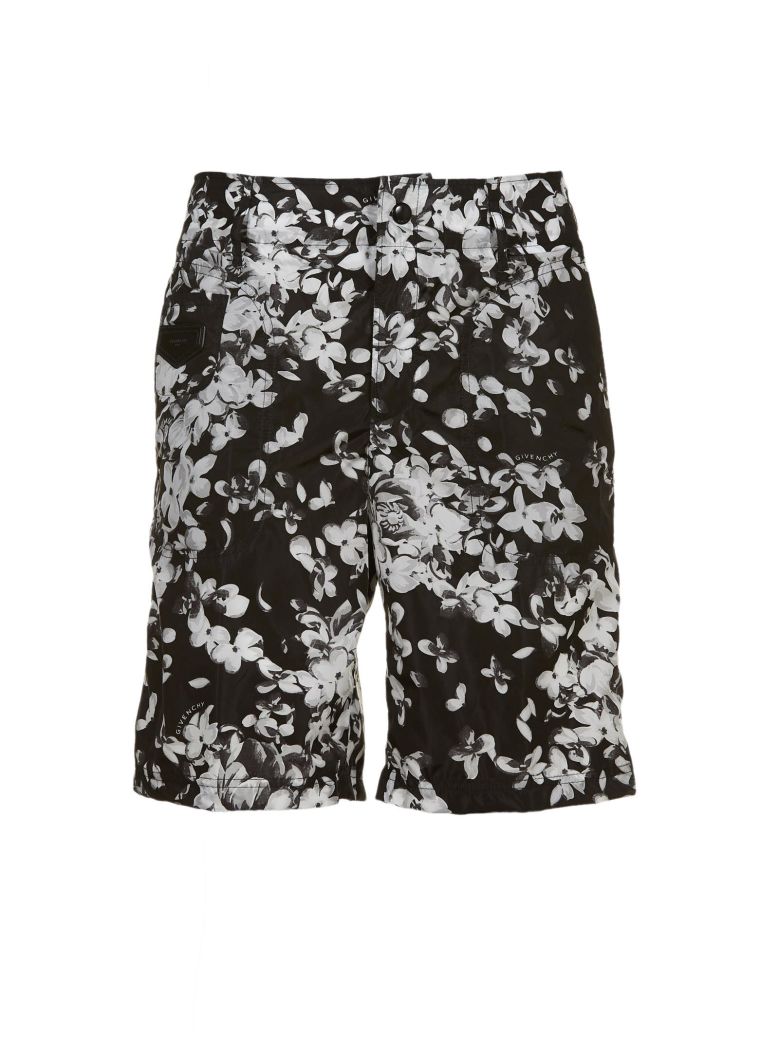 GIVENCHY FLORAL FITTED SHORTS,10578583