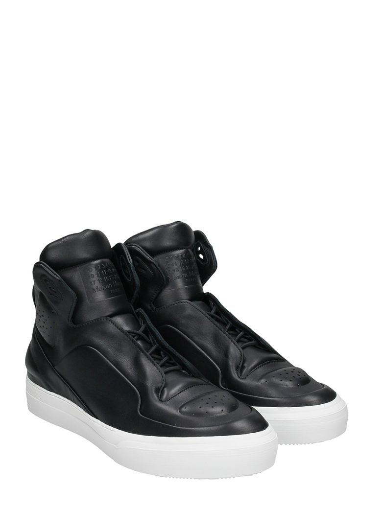 MAISON MARGIELA Frequence Hi-Top Black Leather Sneakers | ModeSens