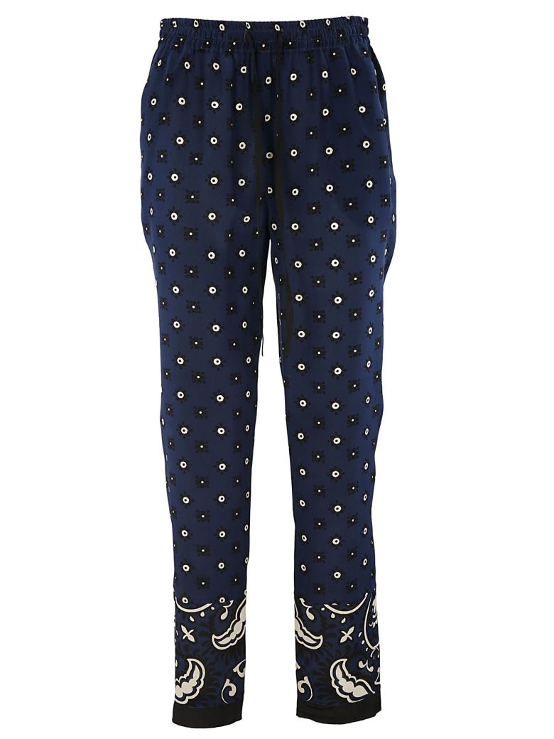 RED VALENTINO RED VALENTINO PRINTED DRAWSTRING TROUSERS,10570395