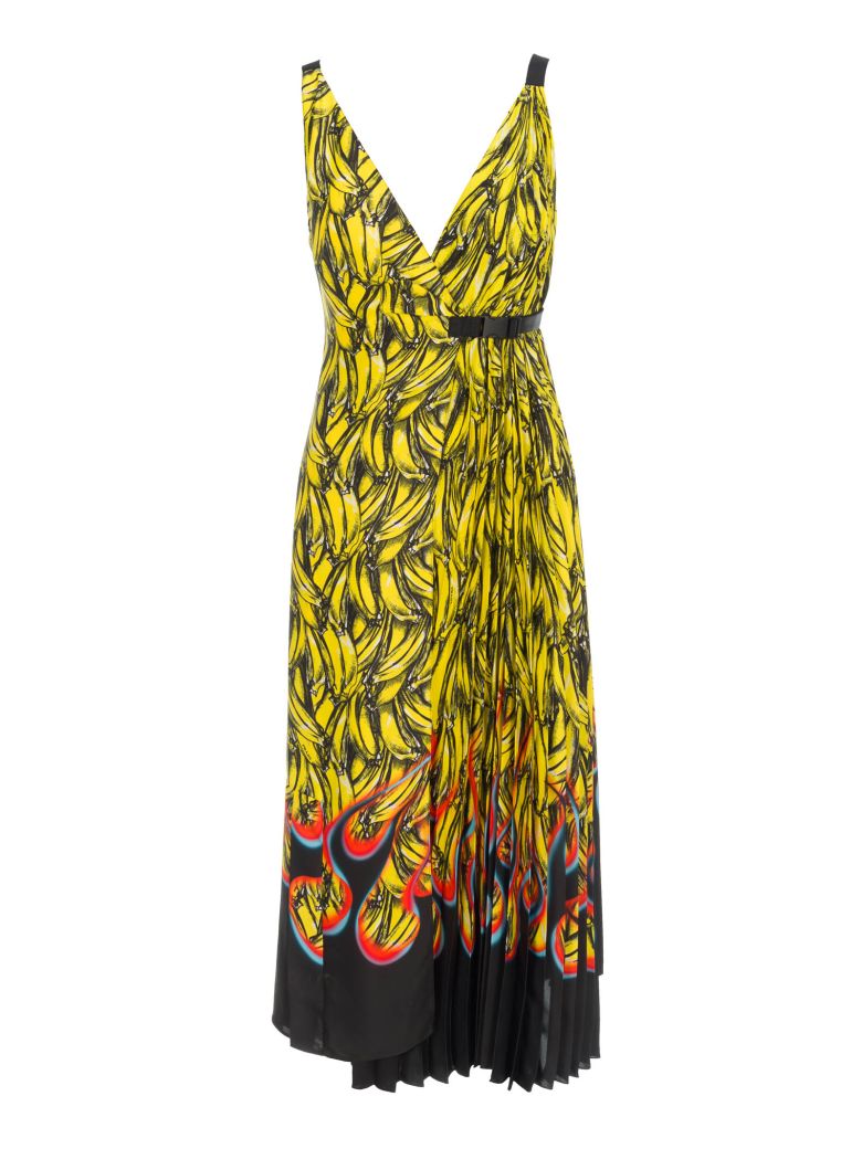 香蕉火焰无袖连衣裙