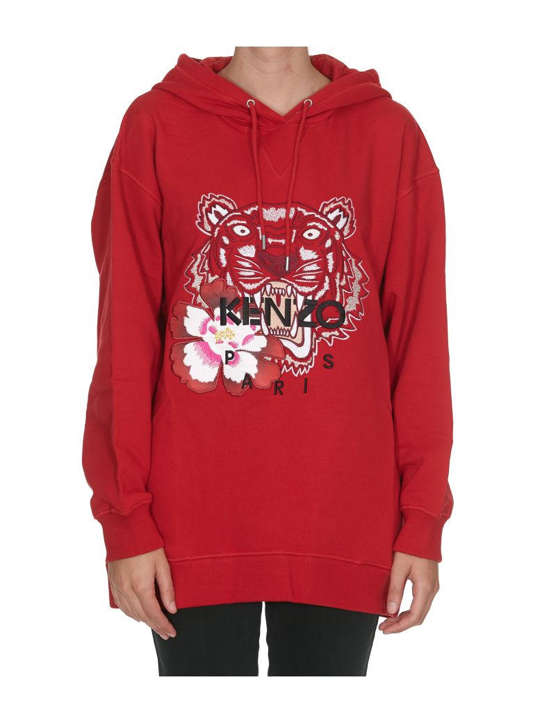 italist | Best price in the market for Kenzo Kenzo Tiger Hoodie - Red ...