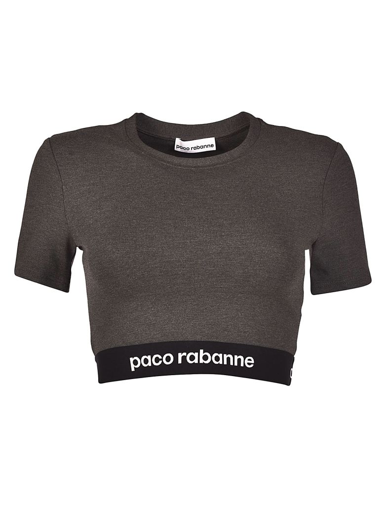 Paco Rabanne Logo Cropped Top - Concrete - 10581206 | italist
