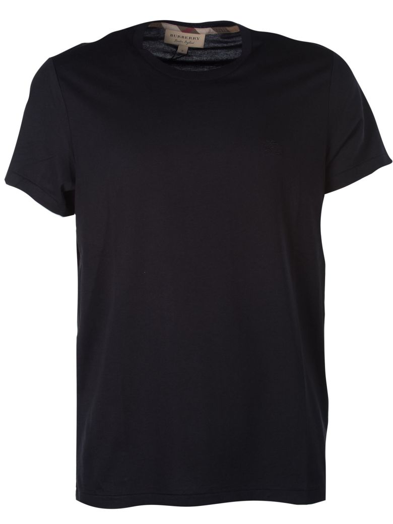 Burberry Logo Embroidered T-Shirt In Black | ModeSens