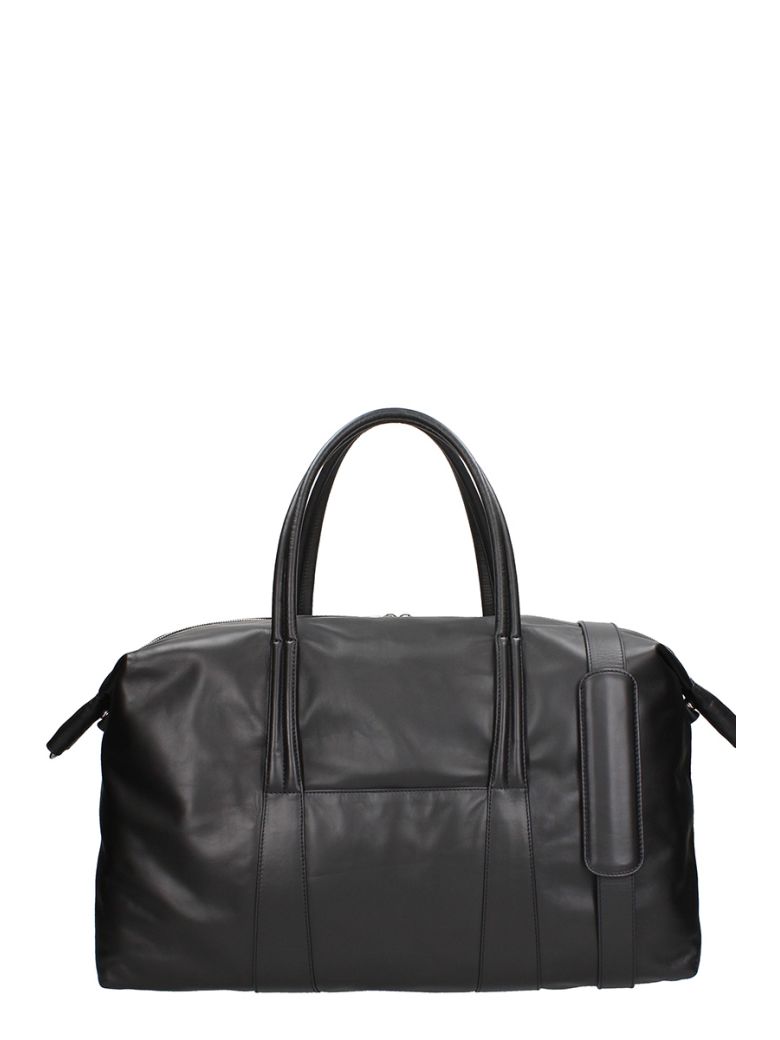 Maison Margiela Duffle Bag In Black Leather | ModeSens