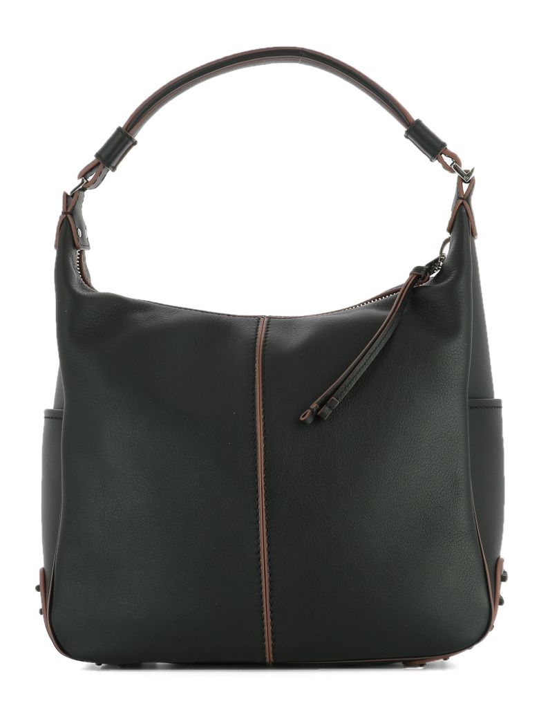 TOD'S Miky Small Leather Hobo Bag, Black | ModeSens