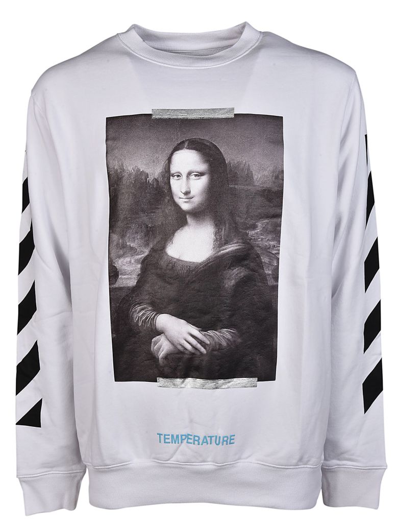 OFF-WHITE Mona Lisa Print Sweatshirt in Bianco | ModeSens
