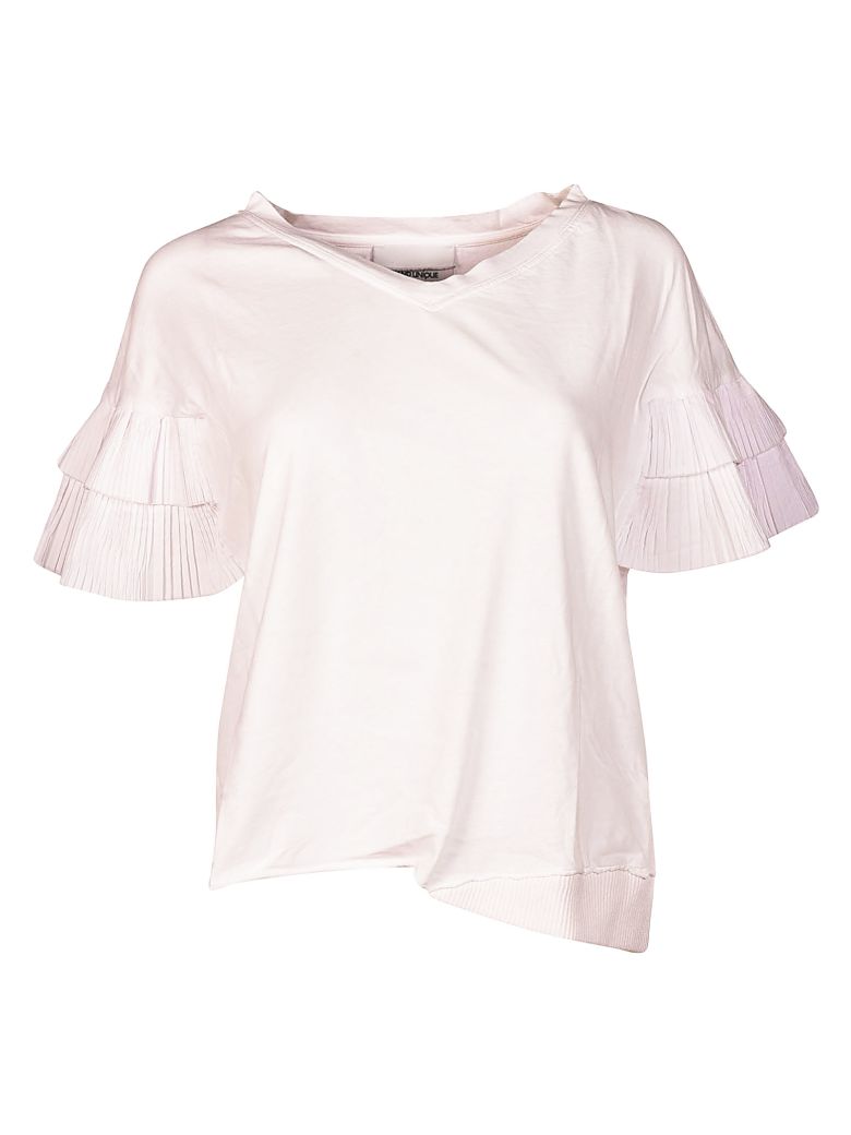 BRAND UNIQUE RUFFLED SLEEVES TOP,10597360