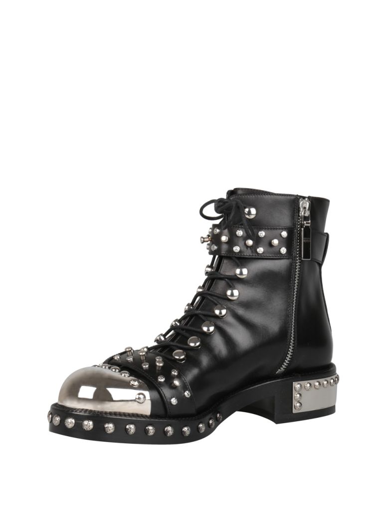 ALEXANDER MCQUEEN 30Mm Studded Leather Ankle Boots, Black | ModeSens