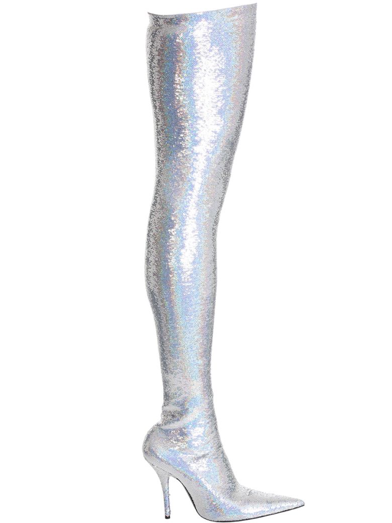 BALENCIAGA KNIFE SEQUINNED OVER-THE-KNEE BOOTS,10625211
