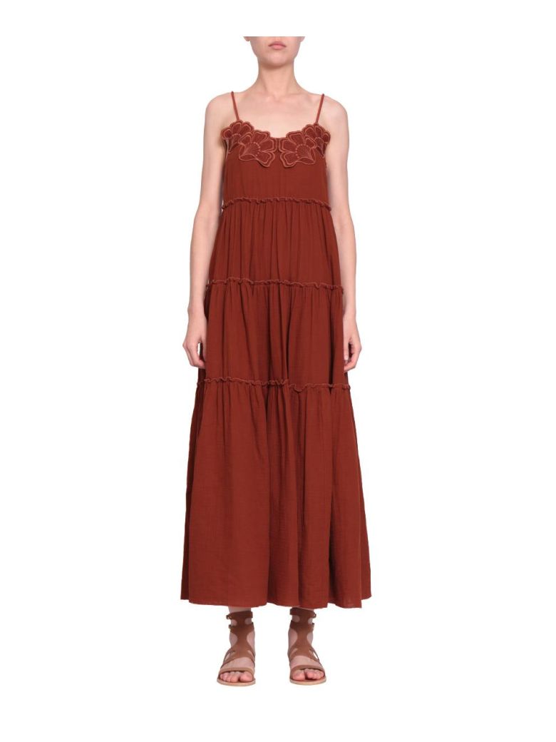 SEE BY CHLOÉ EMRBOIDERED COTTON DRESS,10616065