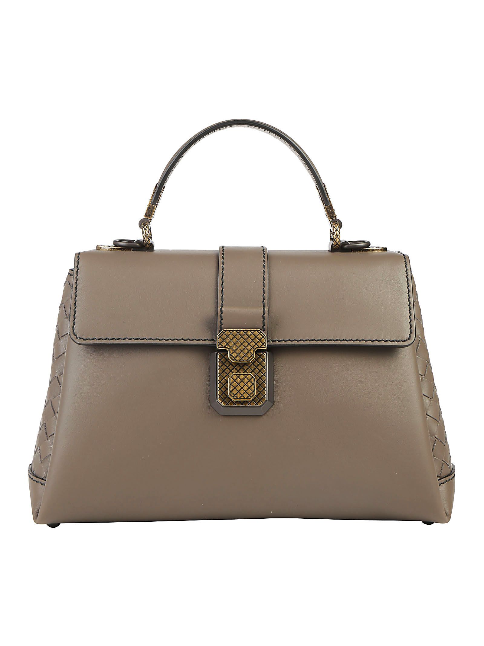 small piazza leather shoulder bag, grey