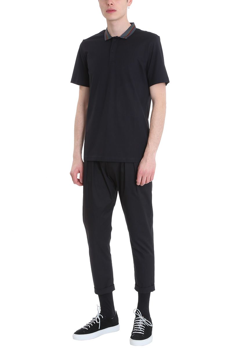 low brand black cotton polo