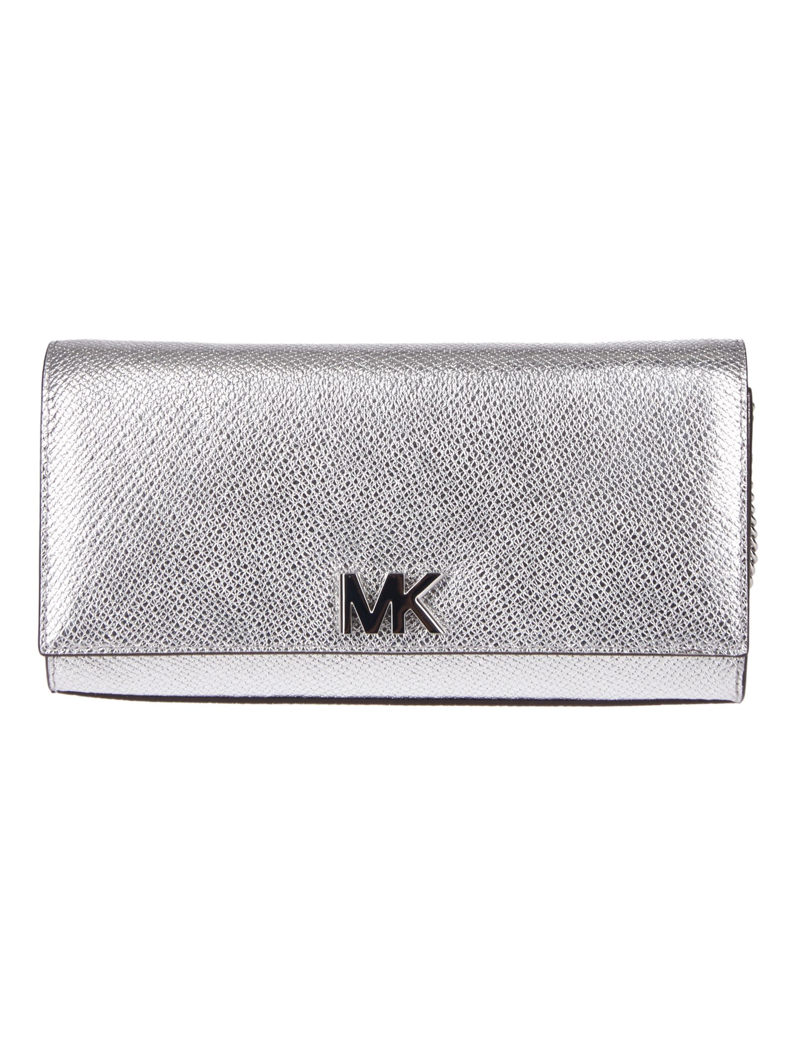 michael kors white wallet with silver hardware