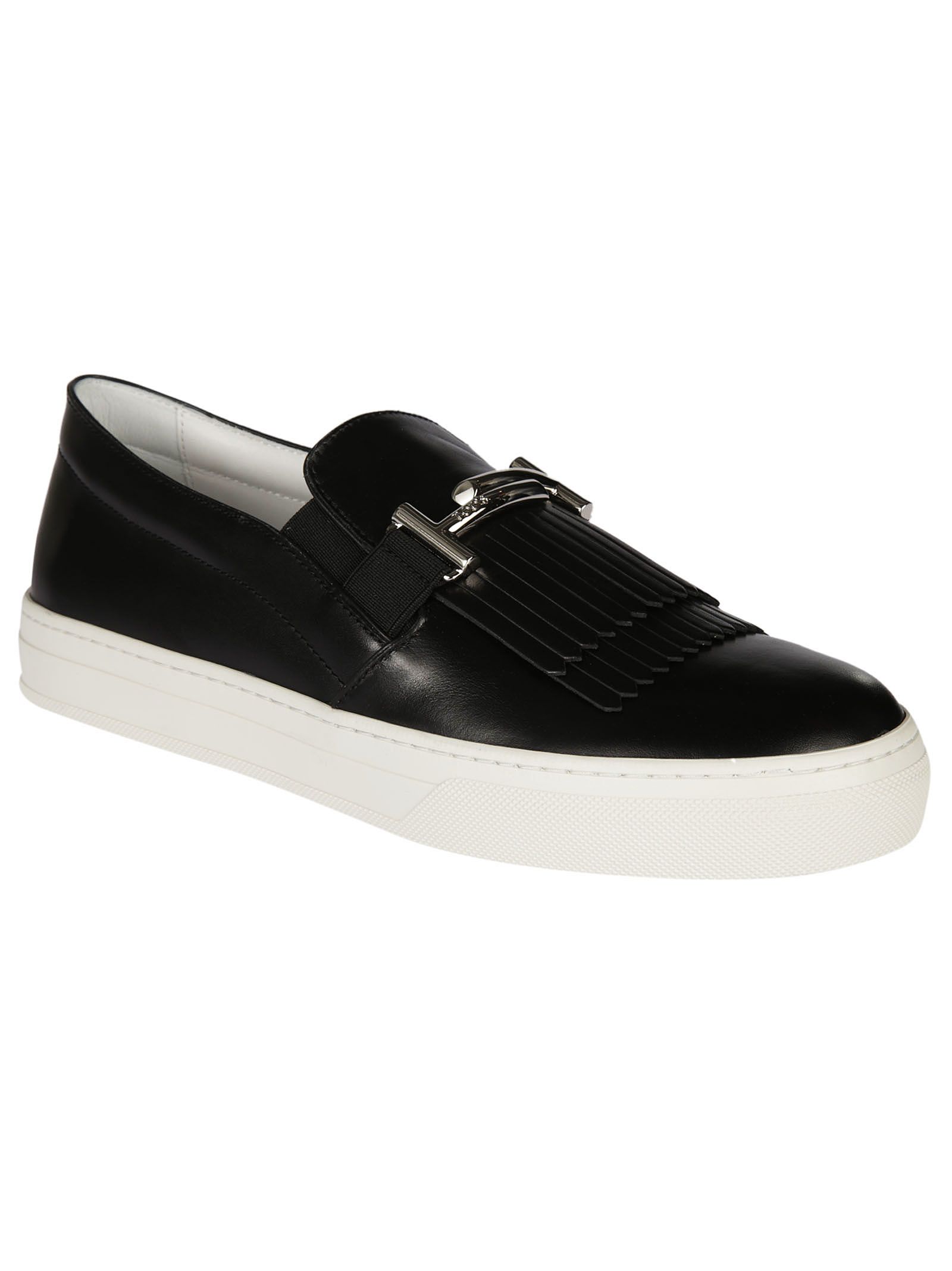 Tod's - Tod's Tod`s Fringed Flap Slip-on Sneakers - Black, Women's ...