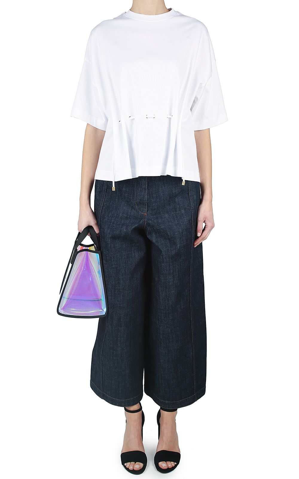 Kenzo - Kenzo Cinched Oversized Cotton T-shirt - Bianco, Women's Short ...