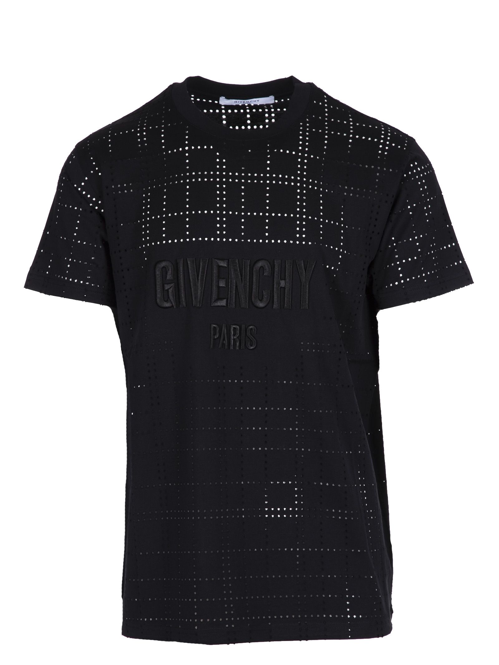 givenchy front logo perforated t-shirt