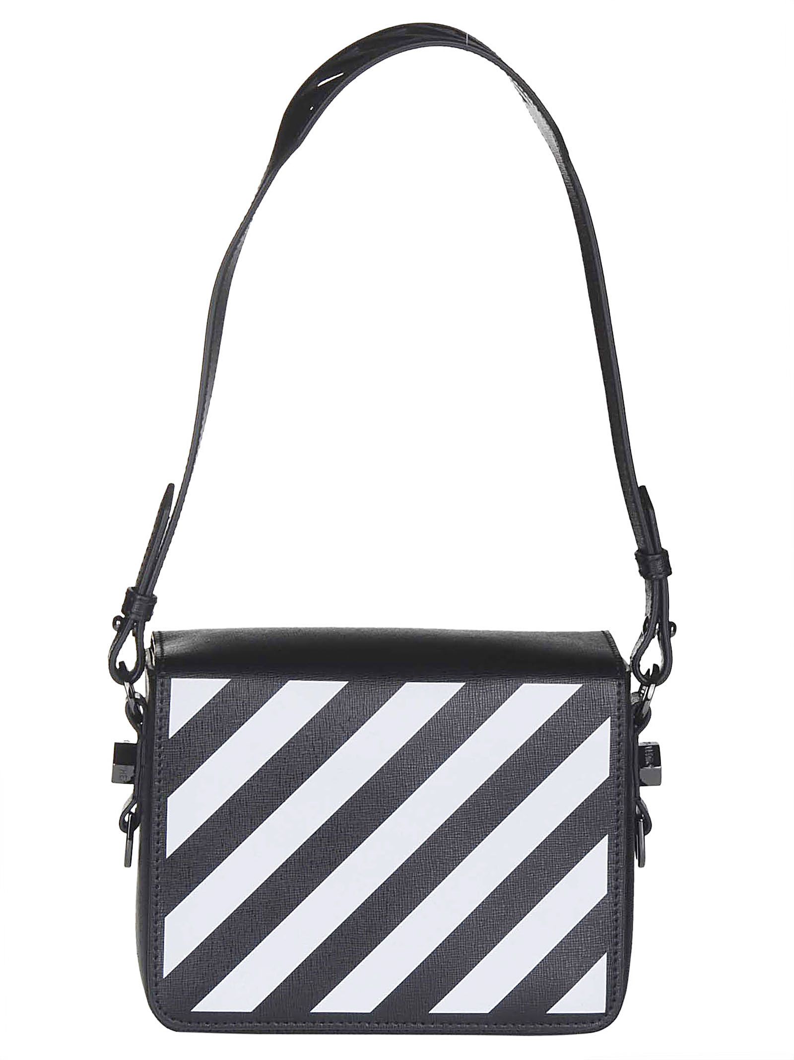 italist | Best price in the market for Off-White Off-white Diagonal Striped Shoulder Bag - Black ...