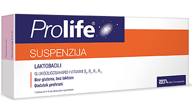 Prolife dobre bakterije - suspenzija u bočici, glukooligosaharid i vitamini B6, B2, B1, B12, bez glutena, bez laktoze