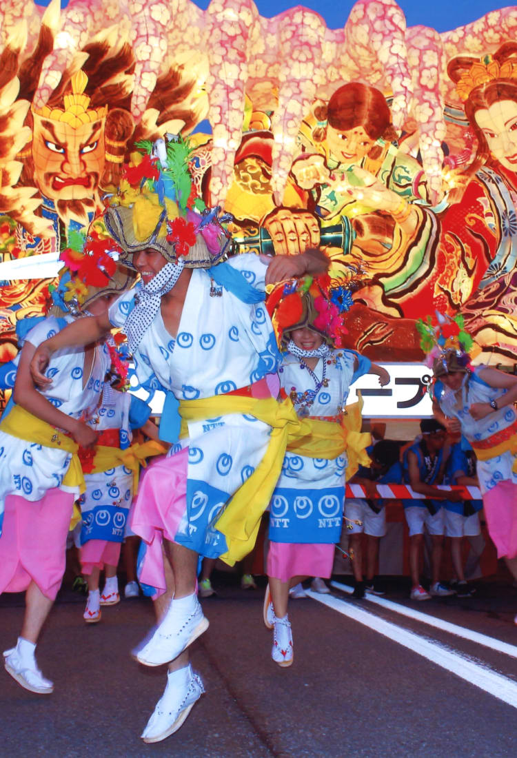 Flower festival traditional costumed people Phillipines