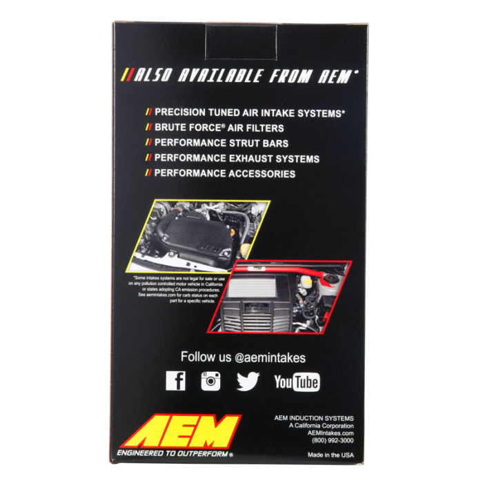 K/&N AEM 21-2058DK Dryflow Luftfilter